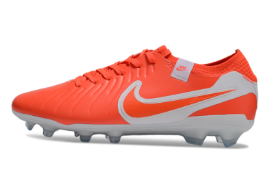 Unisex Nike Tiempo Legend 10 Elite FG Firm Ground Low-Tops Football Boots - Red/White
