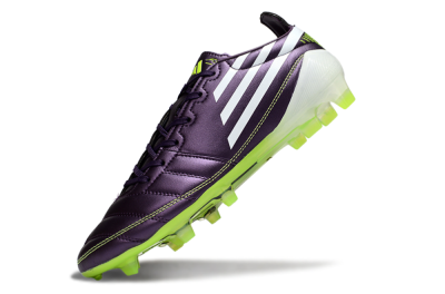 Men's Adidas F50 Elite FG Firm Ground Low-Tops Football Boots - Purple/White/Yellow