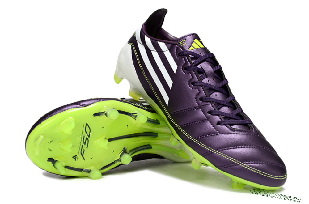 Men's Adidas F50 Elite FG Firm Ground Low-Tops Football Boots - Purple/White/Yellow 3