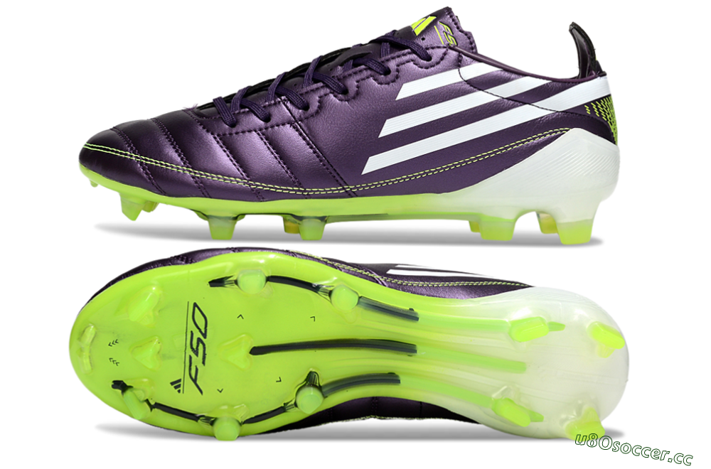 Men's Adidas F50 Elite FG Firm Ground Low-Tops Football Boots - Purple/White/Yellow 1