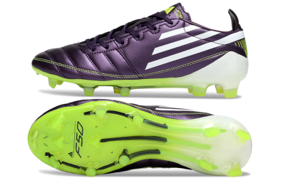 Men's Adidas F50 Elite FG Firm Ground Low-Tops Football Boots - Purple/White/Yellow
