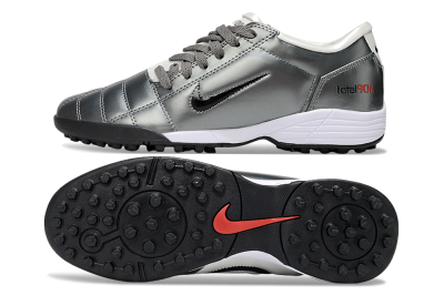 Unisex Nike Total 90 III TF Artificial Turf Low-Tops Football Shoes - Silver/Black/White