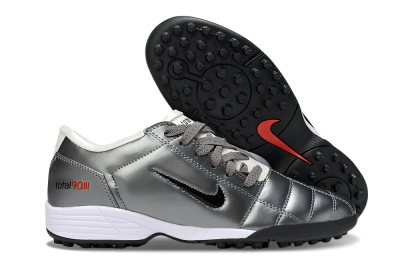 Unisex Nike Total 90 III TF Artificial Turf Low-Tops Football Shoes - Silver/Black/White