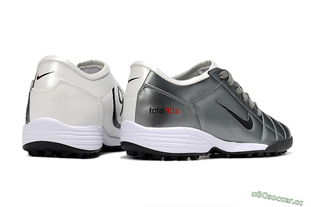 Unisex Nike Total 90 III TF Artificial Turf Low-Tops Football Shoes - Silver/Black/White 6