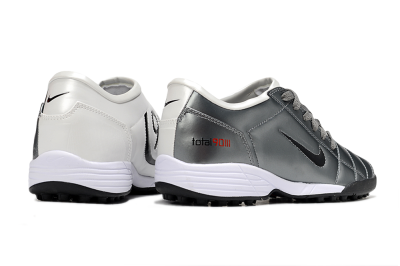 Unisex Nike Total 90 III TF Artificial Turf Low-Tops Football Shoes - Silver/Black/White
