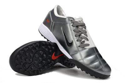 Unisex Nike Total 90 III TF Artificial Turf Low-Tops Football Shoes - Silver/Black/White