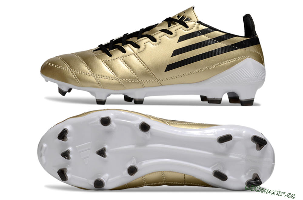 Men's Adidas F50 Elite FG Firm Ground Low-Tops Football Boots - Gold/Black/White 1