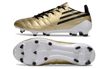 Men's Adidas F50 Elite FG Firm Ground Low-Tops Football Boots - Gold/Black/White
