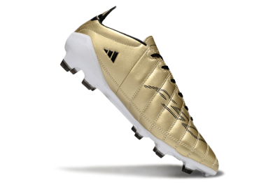 Men's Adidas F50 Elite FG Firm Ground Low-Tops Football Boots - Gold/Black/White