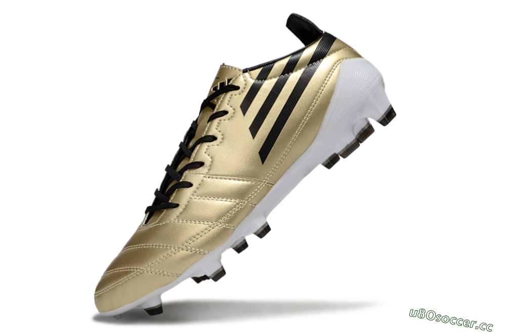Men's Adidas F50 Elite FG Firm Ground Low-Tops Football Boots - Gold/Black/White 5