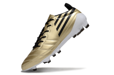 Men's Adidas F50 Elite FG Firm Ground Low-Tops Football Boots - Gold/Black/White