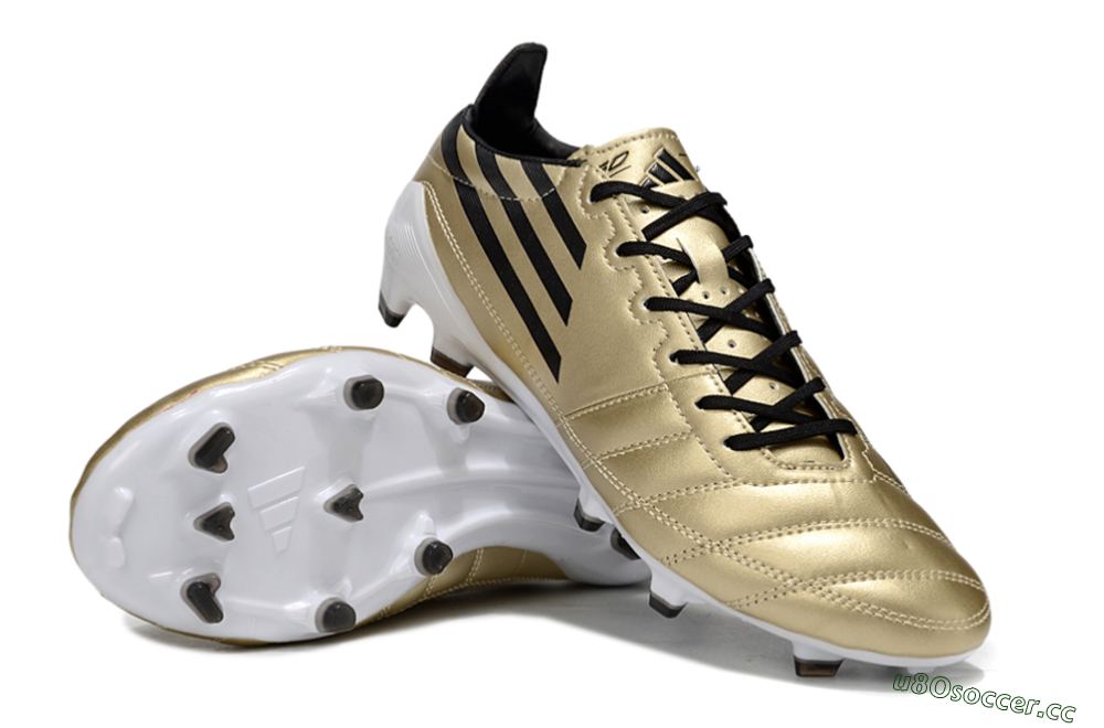 Men's Adidas F50 Elite FG Firm Ground Low-Tops Football Boots - Gold/Black/White 3
