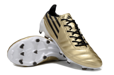 Men's Adidas F50 Elite FG Firm Ground Low-Tops Football Boots - Gold/Black/White