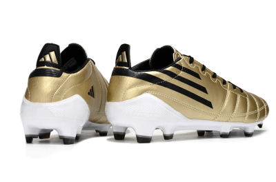 Men's Adidas F50 Elite FG Firm Ground Low-Tops Football Boots - Gold/Black/White