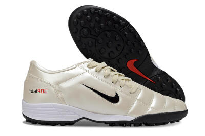 Unisex Nike Total 90 III TF Artificial Turf Low-Tops Football Shoes - Beige/Black/White