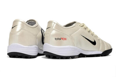 Unisex Nike Total 90 III TF Artificial Turf Low-Tops Football Shoes - Beige/Black/White