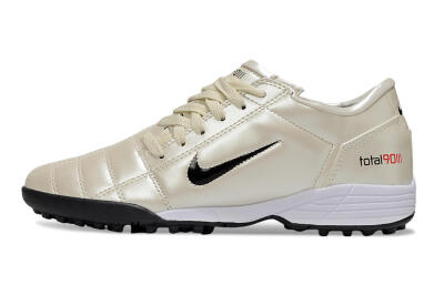 Unisex Nike Total 90 III TF Artificial Turf Low-Tops Football Shoes - Beige/Black/White