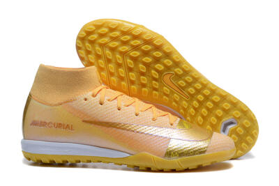 Men's Nike Air Zoom Mercurial Superfly 10 Elite TF Artificial Turf High-Tops Football Shoes - Yellow/Gold/White