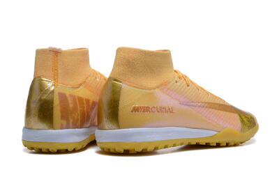 Men's Nike Air Zoom Mercurial Superfly 10 Elite TF Artificial Turf High-Tops Football Shoes - Yellow/Gold/White