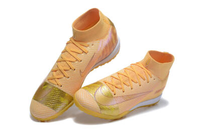 Men's Nike Air Zoom Mercurial Superfly 10 Elite TF Artificial Turf High-Tops Football Shoes - Yellow/Gold/White