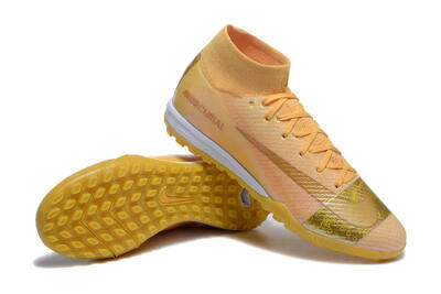 Men's Nike Air Zoom Mercurial Superfly 10 Elite TF Artificial Turf High-Tops Football Shoes - Yellow/Gold/White