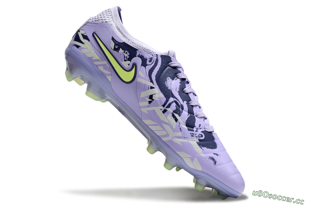Unisex Nike Tiempo Legend 10 Elite FG Firm Ground Low-Tops Football Boots - Purple/Yellow 5