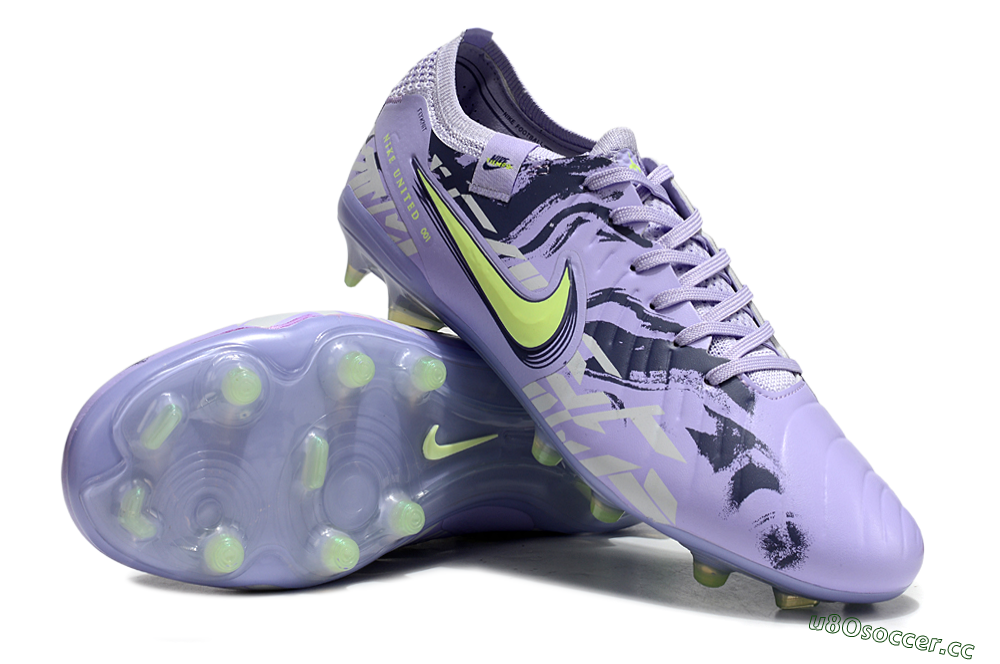 Unisex Nike Tiempo Legend 10 Elite FG Firm Ground Low-Tops Football Boots - Purple/Yellow 4