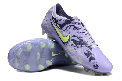 Unisex Nike Tiempo Legend 10 Elite FG Firm Ground Low-Tops Football Boots - Purple/Yellow