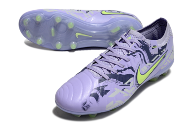 Unisex Nike Tiempo Legend 10 Elite FG Firm Ground Low-Tops Football Boots - Purple/Yellow