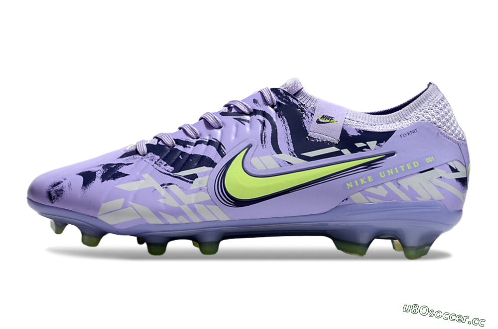 Unisex Nike Tiempo Legend 10 Elite FG Firm Ground Low-Tops Football Boots - Purple/Yellow 0