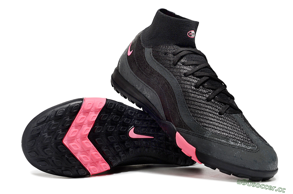 Unisex Nike Air Zoom Mercurial Superfly 10 Elite TF Artificial Turf High-Tops Football Shoes - Black/Grey/Pink 1