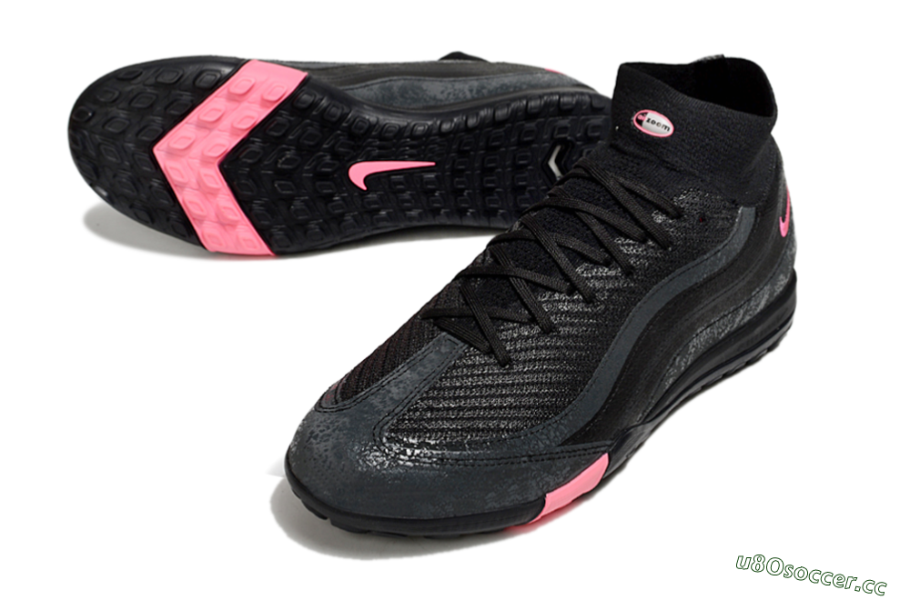 Unisex Nike Air Zoom Mercurial Superfly 10 Elite TF Artificial Turf High-Tops Football Shoes - Black/Grey/Pink 3
