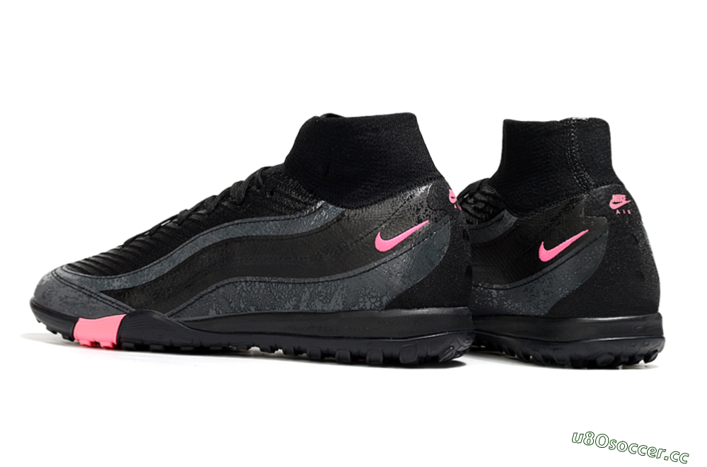 Unisex Nike Air Zoom Mercurial Superfly 10 Elite TF Artificial Turf High-Tops Football Shoes - Black/Grey/Pink 4