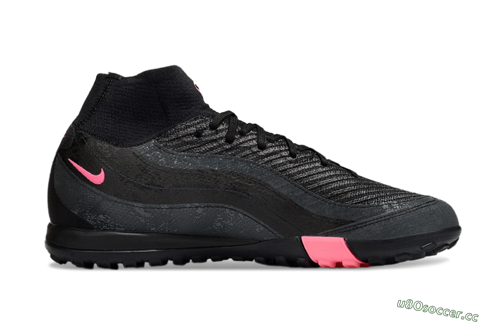 Unisex Nike Air Zoom Mercurial Superfly 10 Elite TF Artificial Turf High-Tops Football Shoes - Black/Grey/Pink 5