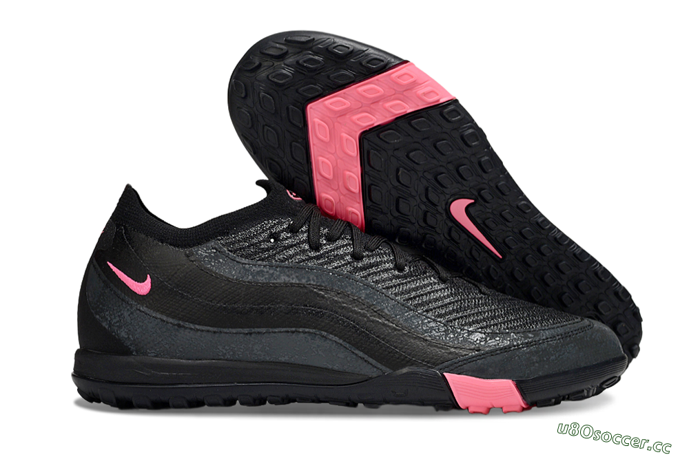 Men's Nike Air Zoom Mercurial Vapor 16 Elite TF Artificial Turf Low-Tops Football Shoes - Black/Grey/Pink 2
