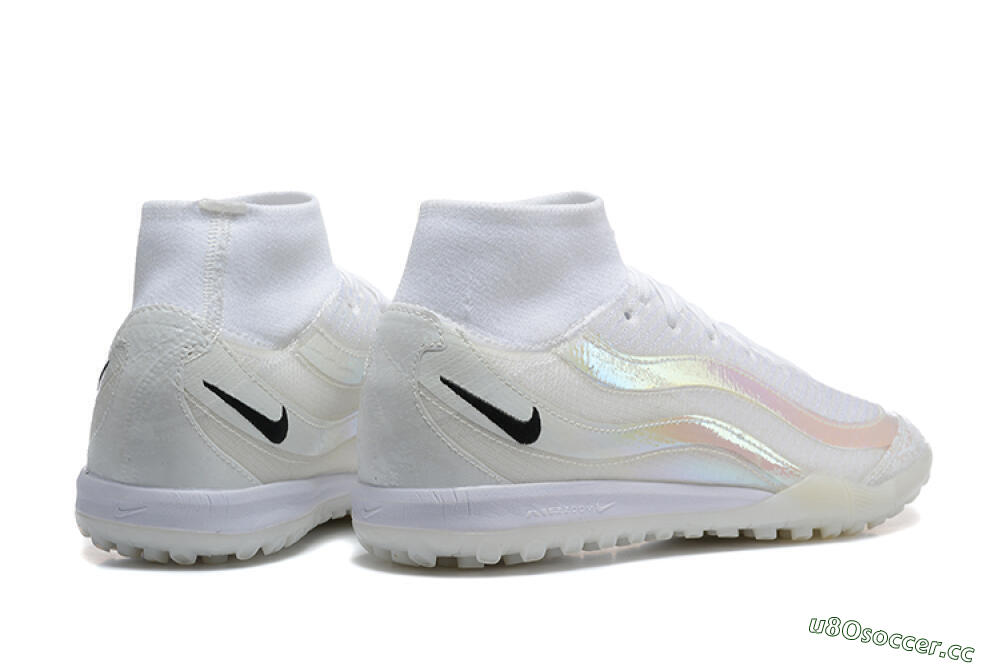 Men's Nike Air Zoom Mercurial Superfly 10 Elite TF Artificial Turf High-Tops Football Shoes - White/Black 9