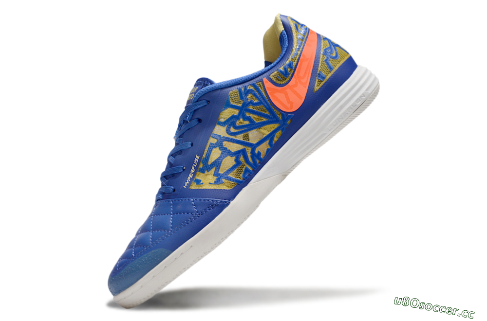 Men's Nike Lunar Gato 2 IC Indoor & Futsal Low-Tops Football Shoes - Blue/Gold/Red 6