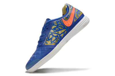 Men's Nike Lunar Gato 2 IC Indoor & Futsal Low-Tops Football Shoes - Blue/Gold/Red
