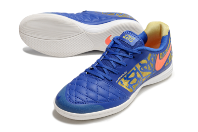 Men's Nike Lunar Gato 2 IC Indoor & Futsal Low-Tops Football Shoes - Blue/Gold/Red