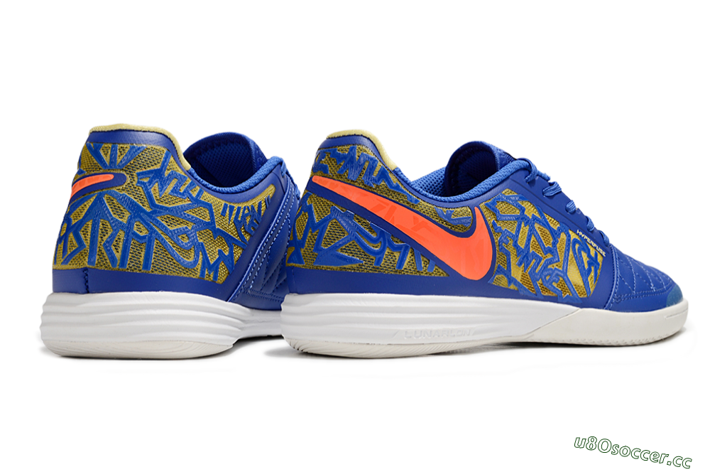 Men's Nike Lunar Gato 2 IC Indoor & Futsal Low-Tops Football Shoes - Blue/Gold/Red 7