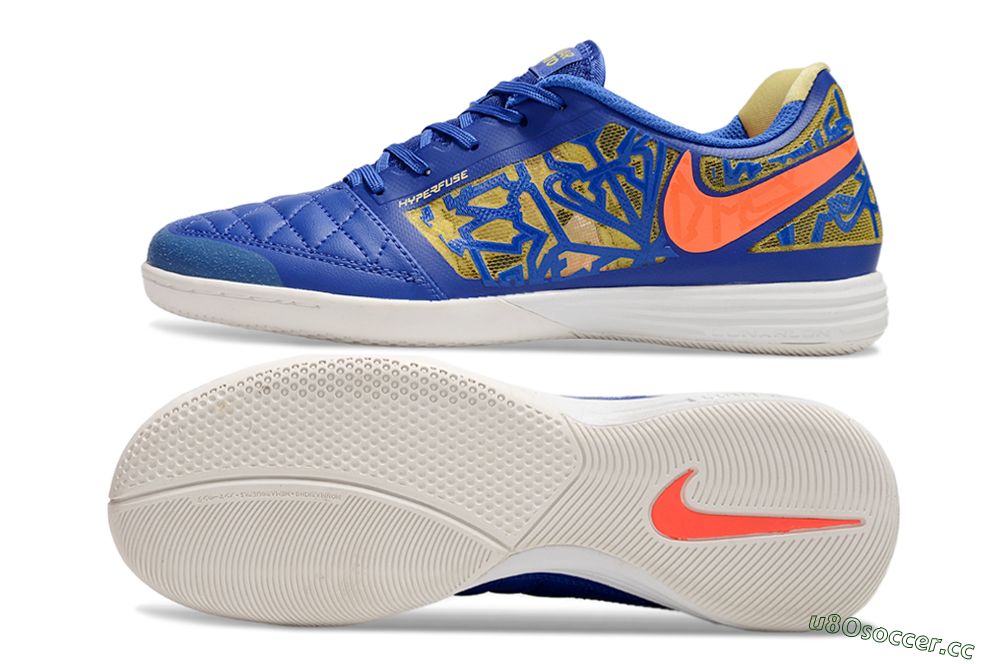 Men's Nike Lunar Gato 2 IC Indoor & Futsal Low-Tops Football Shoes - Blue/Gold/Red 1