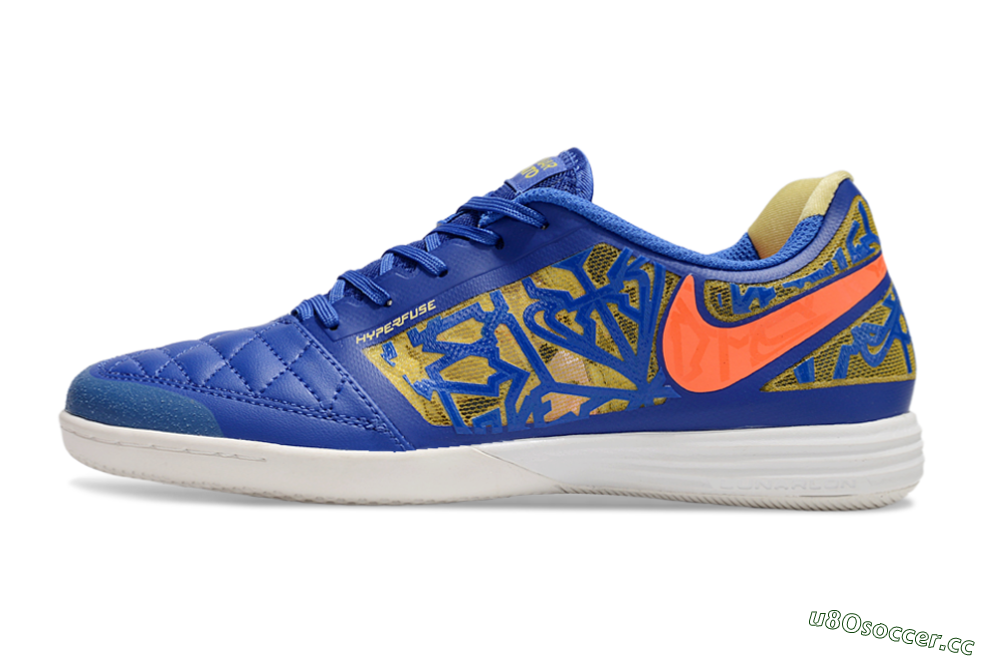 Men's Nike Lunar Gato 2 IC Indoor & Futsal Low-Tops Football Shoes - Blue/Gold/Red 0