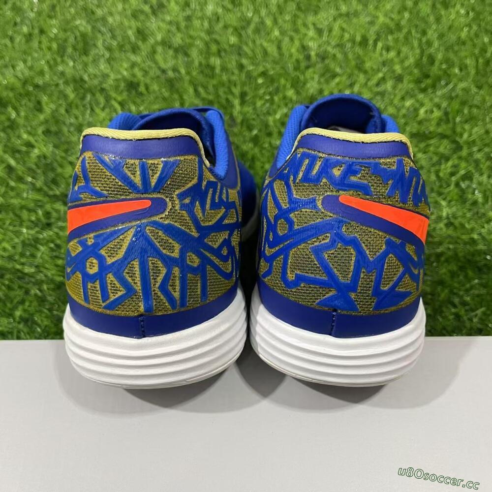 Men's Nike Lunar Gato 2 IC Indoor & Futsal Low-Tops Football Shoes - Blue/Gold/Red