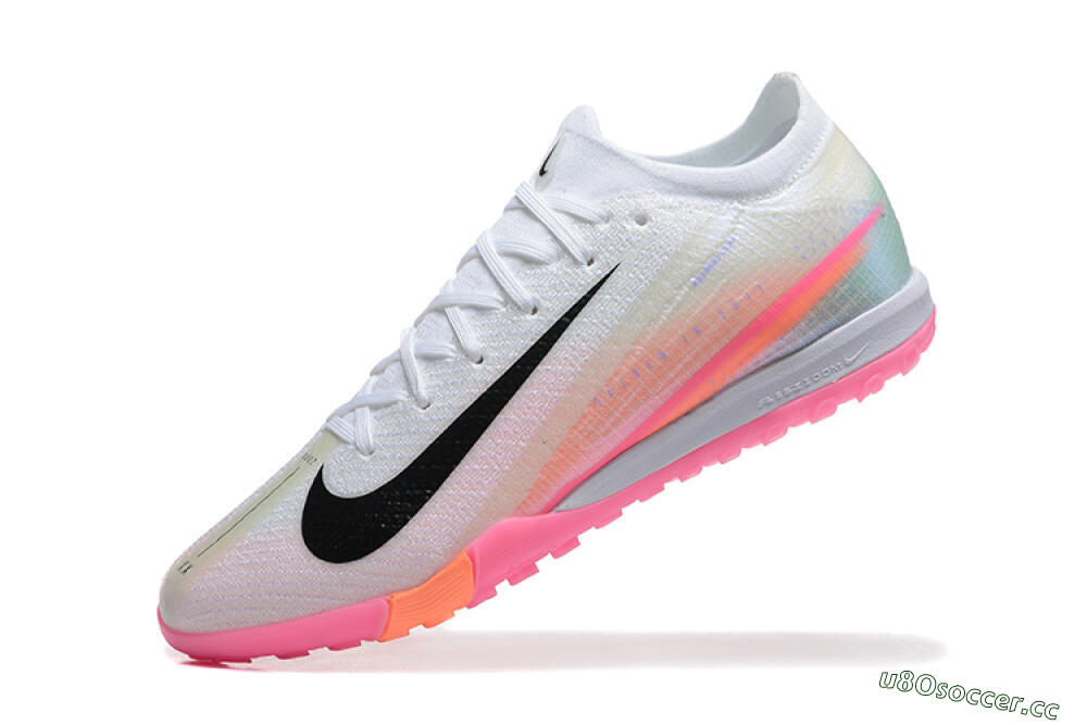 Men's Nike Air Zoom Mercurial Vapor 16 Elite TF Artificial Turf Low-Tops Football Shoes - White/Black/Pink 8