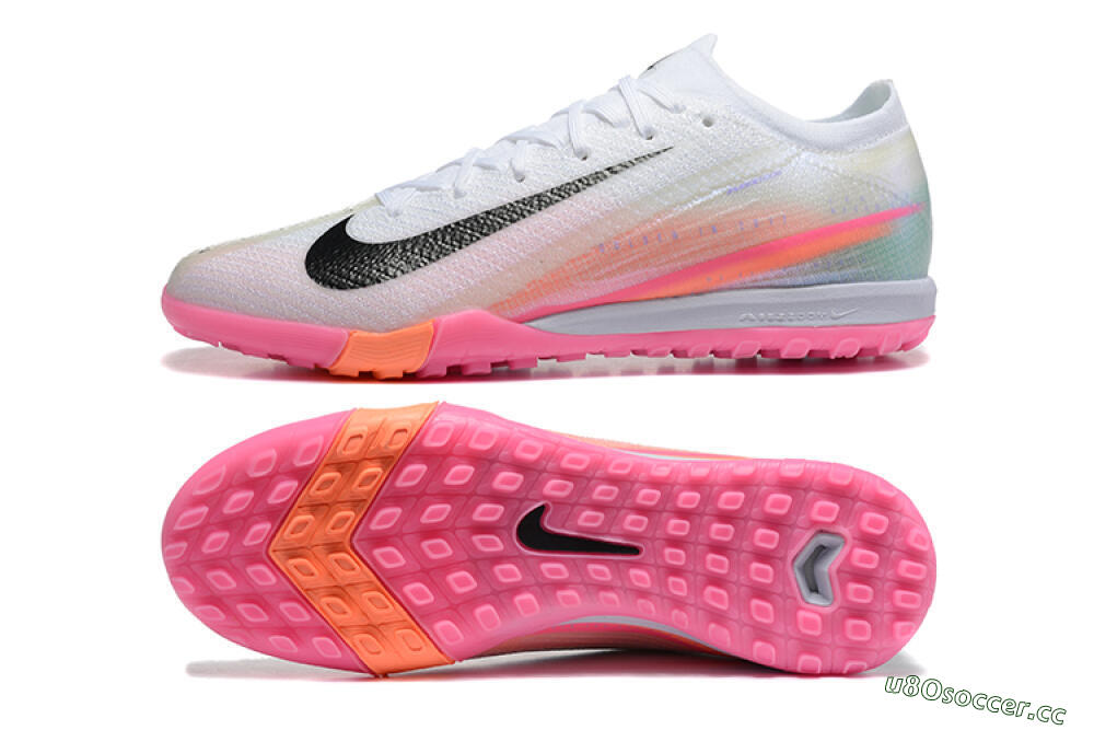 Men's Nike Air Zoom Mercurial Vapor 16 Elite TF Artificial Turf Low-Tops Football Shoes - White/Black/Pink 1