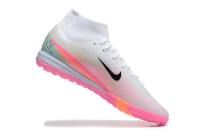 Men's Nike Air Zoom Mercurial Superfly 10 Elite TF Artificial Turf High-Tops Football Shoes - White/Black/Pink