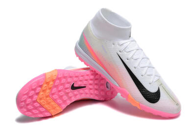 Men's Nike Air Zoom Mercurial Superfly 10 Elite TF Artificial Turf High-Tops Football Shoes - White/Black/Pink