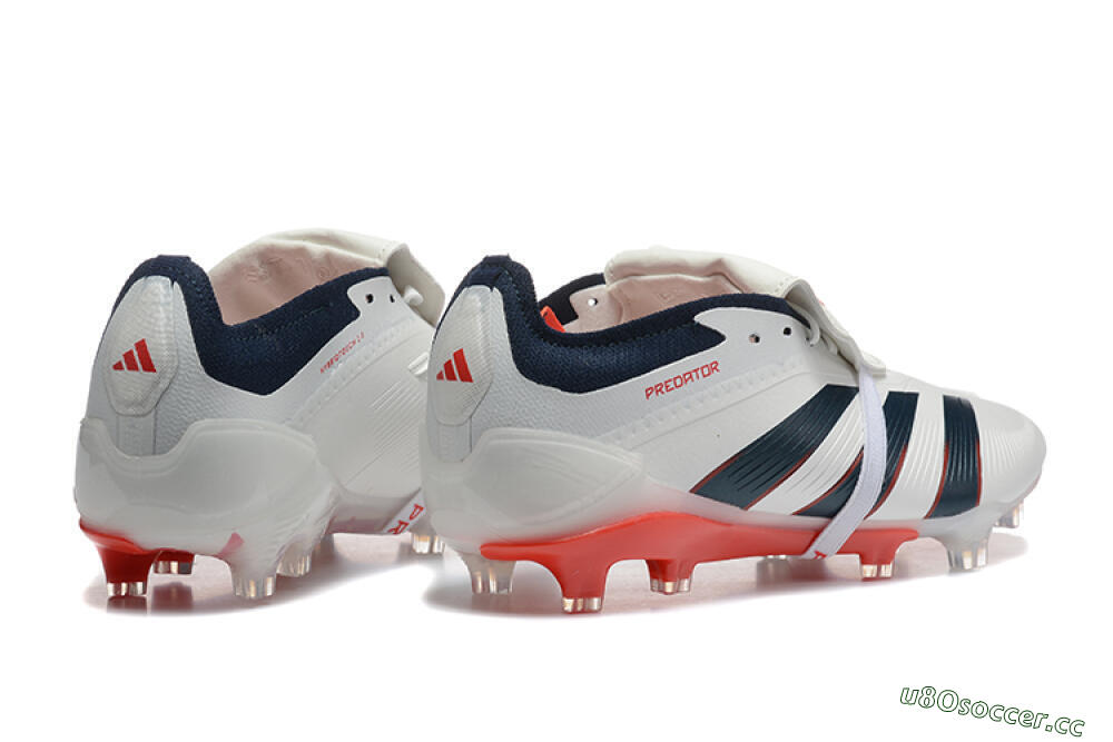 Men's Adidas Predator 25 Elite Foldover Tongue FG Firm Ground Low-Tops Football Boots - Beige/Blue/Red 9