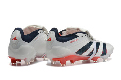 Men's Adidas Predator 25 Elite Foldover Tongue FG Firm Ground Low-Tops Football Boots - Beige/Blue/Red