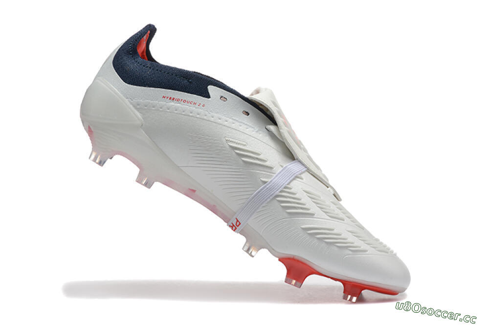 Men's Adidas Predator 25 Elite Foldover Tongue FG Firm Ground Low-Tops Football Boots - Beige/Blue/Red 7